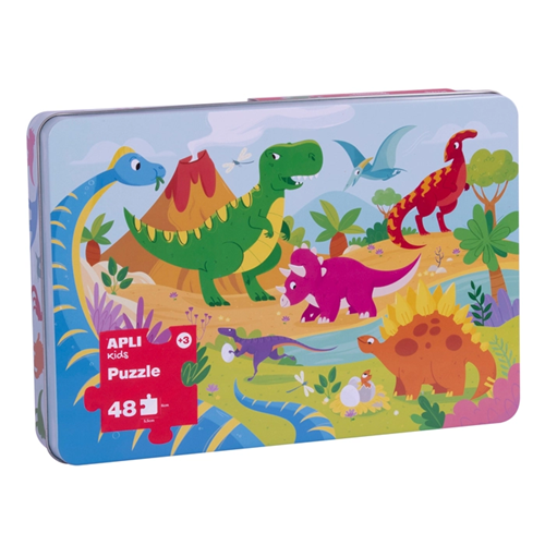 Puzzel Dinosaurussen metalen doos | Apli Kids Puzzel Dinosaurussen metalen doos | Apli Kids